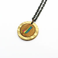 Load image into Gallery viewer, Skate Inlay - Reclaimed Cymbal Necklace