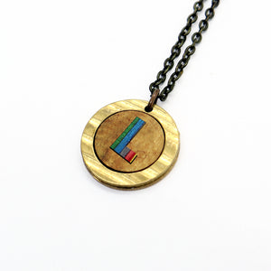 Skate Inlay - Reclaimed Cymbal Necklace