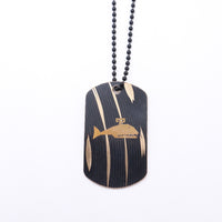 Load image into Gallery viewer, Matt Greiner Dark Whale Dogtag - Reclaimed Cymbal Necklace