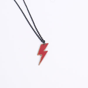 Bolt Red - Reclaimed Cymbal Necklace