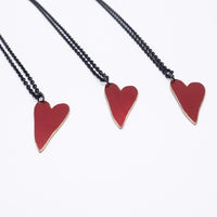 Load image into Gallery viewer, Imperfect Heart Red - Reclaimed Cymbal Necklace