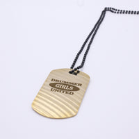 Load image into Gallery viewer, Drummer Girls United Dogtag - Reclaimed Cymbal Necklace